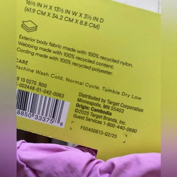 All in Motion 20L Cinch Backpack Brand New with Tags - Picture 3 of 6